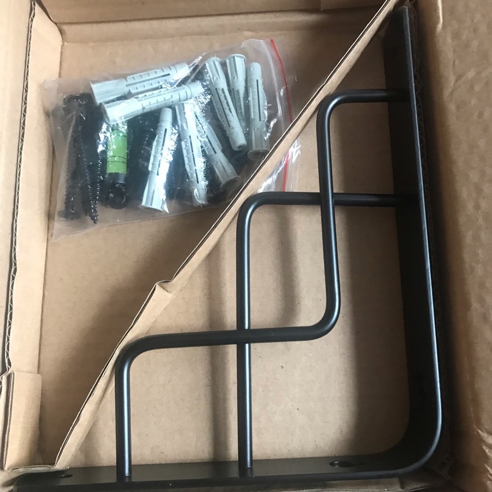 4 Black Wall L Shape Brackets